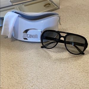 Cavalli Black Aviator Sunglasses
